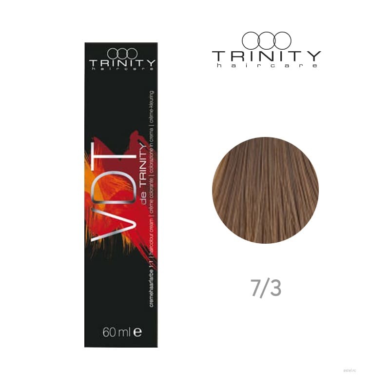 Vopsea crema pentru par VDT Trinity Haircare 7/3 Blond mediu auriu, 60 ml