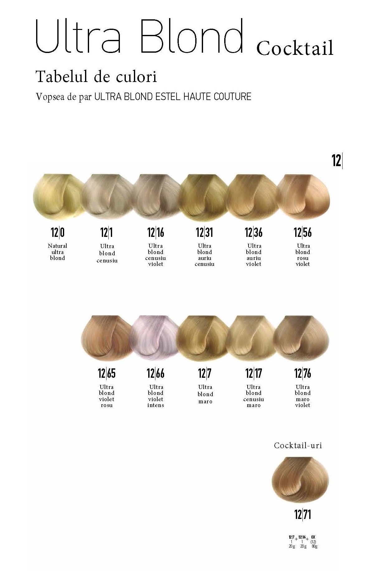 Vopsea permanenta pentru par Haute Couture Ultra Blond 12/31 Ultra blond auriu cenusiu 60 ml