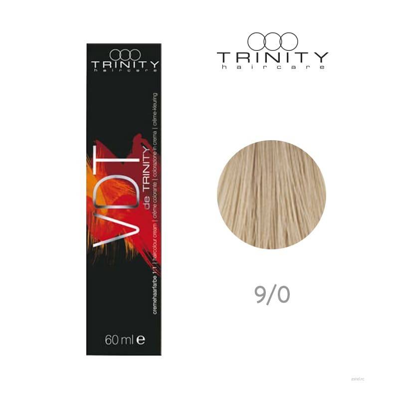Vopsea crema pentru par VDT Trinity Haircare 9/0 Blond luminos, 60 ml