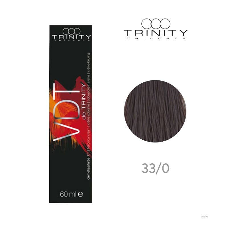 Vopsea crema pentru par VDT Trinity Haircare 33/0 Maro inchis intens, 60 ml