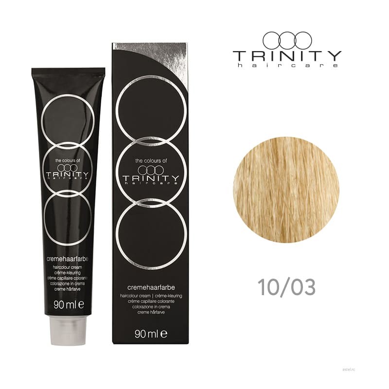 Vopsea crema pentru par COT Trinity Haircare 10/03 Blond perlat auriu natural, 90 ml