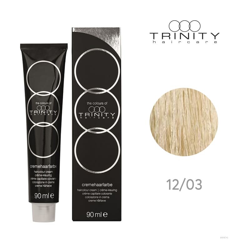 Vopsea crema pentru par COT Trinity Haircare 12/03 Blond extra natural auriu, 90 ml