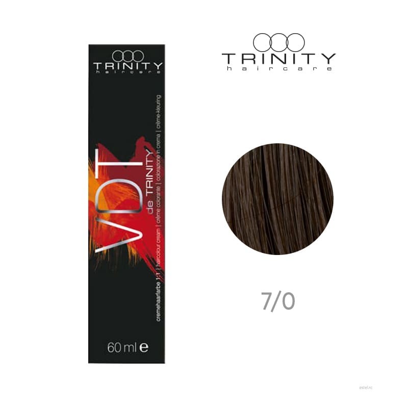 Vopsea crema pentru par VDT Trinity Haircare 7/0 Blond mediu, 60 ml